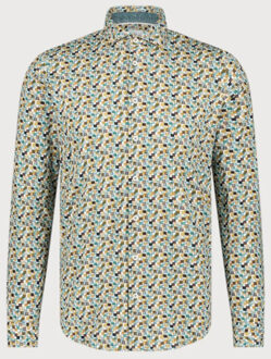 BLUE INDUSTRY Ruitenmotief stretch overhemd | - maat 38 (S) Groen