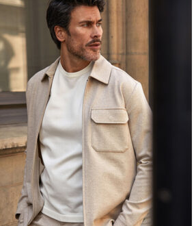 BLUE INDUSTRY shirtjacket elbaw25-m8 sand - maat XL Beige