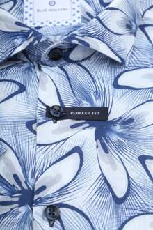 BLUE INDUSTRY Short Sleeve Overhemd Linnen Print Blauw - 38,39,40,41,42,43,44,45