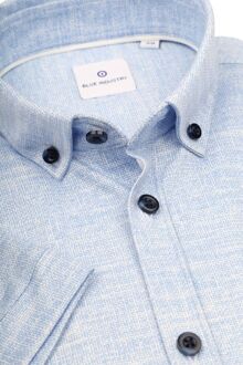 BLUE INDUSTRY Short Sleeve Overhemd Print Blauw Lichtblauw - 38