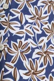 BLUE INDUSTRY Short Sleeve Overhemd Print Donkerblauw - 38,39,40,41,42,43,44