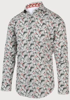 BLUE INDUSTRY slim fit overhemd groen/wit/oranje - 43