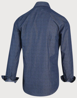 BLUE INDUSTRY Stippenprint overhemd | - maat 44 (XL) Blauw