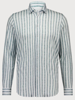 BLUE INDUSTRY Streepmotief jersey overhemd | Blauw - 39 (M)