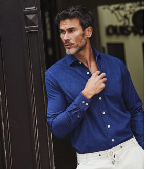 BLUE INDUSTRY Uni katoenen overhemd | - maat 43 (XL) Zwart