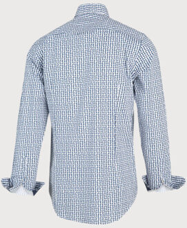 BLUE INDUSTRY Wit blauw print overhemd | - maat 38 (S)