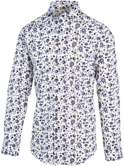 BLUE INDUSTRY Wit stippenprint overhemd Blauw - 41 (L)