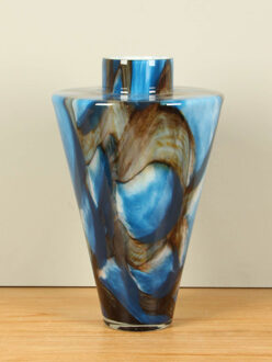 Blue Lagoon vaas driehoek, 38 cm