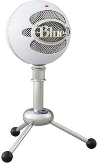 Blue - Microphone Snowball Textured White