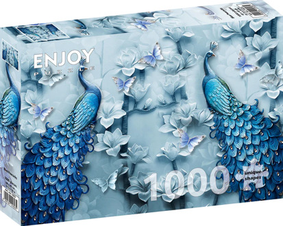 Blue Peacocks Puzzel (1000 stukjes)