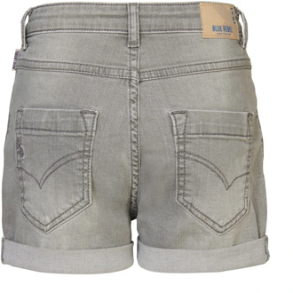 Blue Rebel meisjes korte broek Grey denim - 146