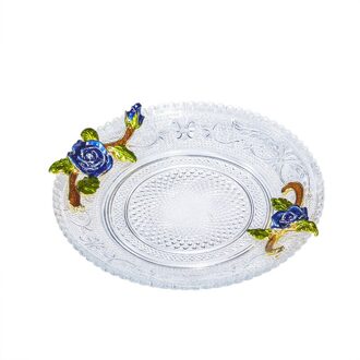 Blue Rose Emaille Crystal Cup Bloem Thee Glas Hoogwaardige Glas Cup Bloem Mok Met Handgreep Perfect Voor minnaar Bruiloft 3