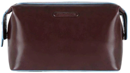 Blue Square Beauty in Pelle Toiletry Bag Mahogany