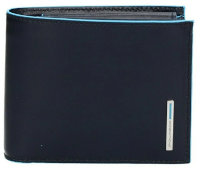 Blue Square Men's Wallet With Coin Case Night Blue