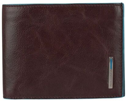 Blue Square Men's Wallet With Coin Pocket Mahogany