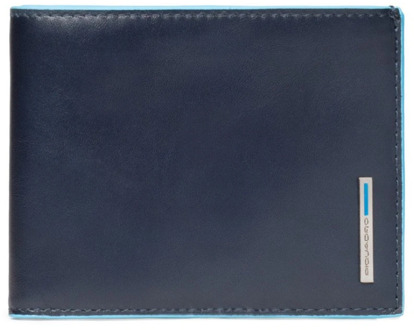 Blue Square Men's Wallet With Coin Pocket Night Blue