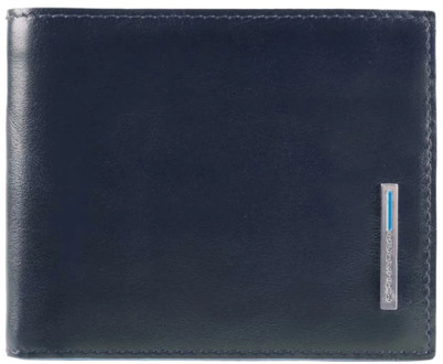 Blue Square Men's Wallet With Flip Up/Coin Pocket Night Blue