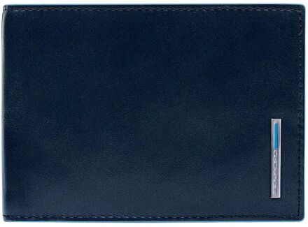Blue Square Men's Wallet With Flip Up With ID/Coin Pocket Night Blue
