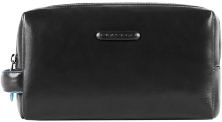 Blue Square Toiletry Bag Two Dividers Black