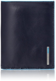 Blue Square Vertical Wallet 10 Cards With Coin Case Night Blue