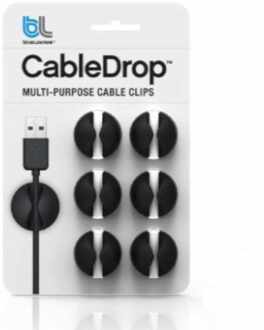 Bluelounge Cabledrop 6-pack Opgeruimde Kabels - Zwart