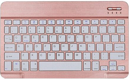 Bluetooth 3.0 Wireless Keyboard Voor Ipad Samsung Ios Android System Universele Voor Gaming Tablet Pc Mini Toetsenbord roos goud
