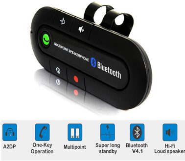 Bluetooth 4.1 Handsfree Carkit Zonneklep Clip Audio Adapter Draadloze Ontvanger Multipoint Speakerphone Auto Stereo Mp3 Speler