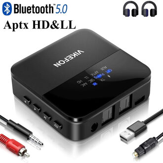 Bluetooth 5.0 Audio Zender Ontvanger Aptx Hd Ll Lage Latency CSR8675 Draadloze Adapter Rca Spdif 3.5Mm Aux Jack Voor tv Pc Auto
