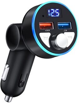 Bluetooth 5.0 Car Handsfree Fm-zender Auto Mp3 Speler Dual Usb Charger Ondersteuning U Disk Muziek Spelen Sigarettenaansteker TSLM1
