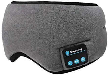 Bluetooth 5.0 Draadloze 3D Slaap Masker Stereo Slapen Oogmasker Hoofdband Muziek Sleep Aid Zachte Blinddoek Bandage Ogen Cover Patch grijs