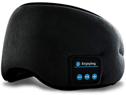 Bluetooth 5.0 Draadloze 3D Slaap Masker Stereo Slapen Oogmasker Hoofdband Muziek Sleep Aid Zachte Blinddoek Bandage Ogen Cover Patch zwart