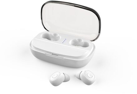 Bluetooth 5.0 Headset Draadloze Koptelefoon Mini Oordopjes Stereo Hoofdtelefoon Oordopjes Handsfree In Ear Headset wit