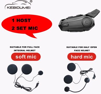 Bluetooth 5.0 Motorhelm Intercom 2 Stoelen Voor En Achter 50M Praten Universele Pairing Waterdichte Interphone Headset Universal helmet