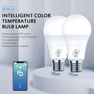 Bluetooth 7W Rgbw Led Lamp Bt Mesh Netto Groep Smart Led Licht Kleurverandering Dimbare Door Ios/Android app En Brug Wifi Schakelaar licht bulb
