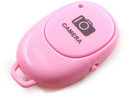 Bluetooth Afstandsbediening Knop Draadloze Controller Zelfontspanner Camera Stok Ontspanknop Telefoon Monopod Selfie Voor Ios roze