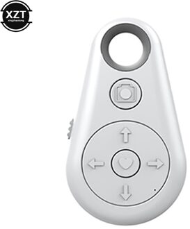 Bluetooth Afstandsbediening Knop Draadloze Controller Zelfontspanner Camera Stok Ontspanknop Telefoon Selfie Voor Samsung Xiaomi wit