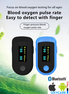 Bluetooth APP pulse oximeter Sleep monitoring data record oximetro de dedo Spo2 PR PI monitor Support Android iOS retail package