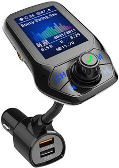 Bluetooth Auto Fm-zender Usb 5.0 Aux Kabel Zender Ontvanger 2in1 Wireless Audio Handsfree Call 1.8 "Auto Cargador Зарядка
