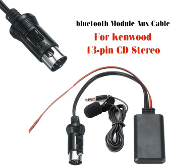Bluetooth AUX Cable With Microphone For Kenwood 13-pin CD Stereo Bluetooth Module Aux Receiver Cable Adapter