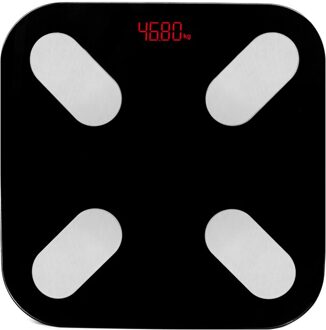 Bluetooth Badkamer Schaal Bmi Floor Body Weegschalen Led Digitale Smart Weegschaal Lichaamsvet Samenstelling Analyzer Weegschalen zwart