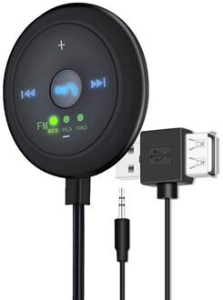 Bluetooth Car Kit Fm Tramsmitter Ontvanger 3.5Mm Aux Audio Handsfree Bellen Adapter Builtin Microfoon Met Led Display