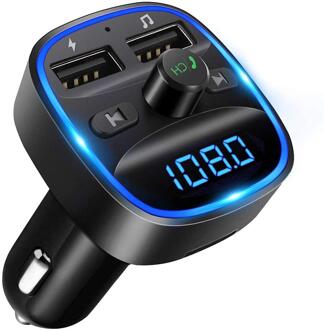Bluetooth Car Kit Fm-zender Handsfree Wireless Car Charger Fm Modulator Transmiter Muziek MP3 Speler Met 2.1A Dual Usb