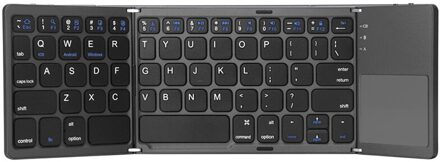 Bluetooth-Compatibel Toetsenbord, Opvouwbare Toetsenbord Met Gevoelige Touchpad (Sync Tot 3 Apparaten), tri-Gevouwen Fodable Toetsenbord grijs