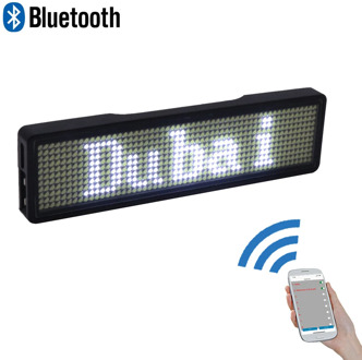 Bluetooth digital LED badge DIY programmable scrolling message mini LED display party event clear 11*55 pixels LED name sign
