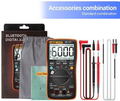Bluetooth Digitale Lcd Multimeter 6000 Telt Ac/Dc Stroom Spanning Capaciteit Resistance Tester Meter Spanningstester Auto-Range oranje