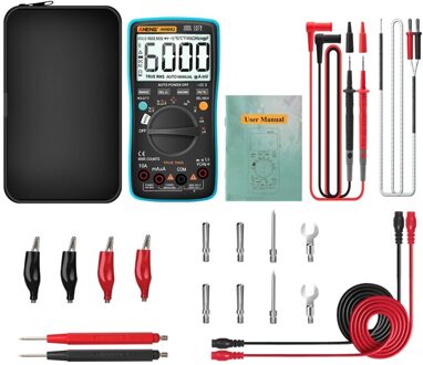 Bluetooth Digitale True Rms 6000 Counts Multimeter Ac/Dc Volt Amp Auto-Variërend blauw AN9002 Pro
