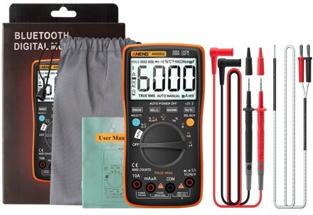 Bluetooth Digitale True Rms 6000 Counts Multimeter Ac/Dc Volt Amp Auto-Variërend oranje AN9002