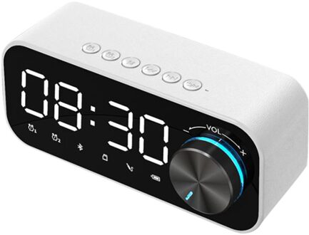 Bluetooth Digitale Wekker + Oplaadkabel Dual Wekker Bluetooth Luidspreker Digitale Led Draadloze Subwoofer Muziekspeler C50
