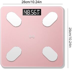 Bluetooth Elektronische Weegschaal, Digitale Led Lichaam Schaal, Badkamer Intelligente Weegschaal Roze
