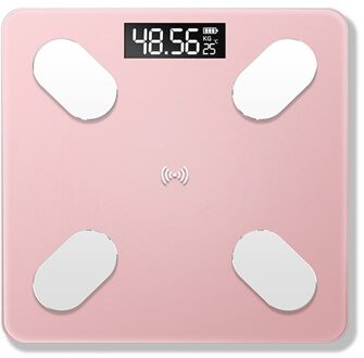 Bluetooth Elektronische Weegschaal Lichaamsvet Schaal Gewicht Weegschalen Voor Body Digitale Weegschalen Gehard Glas Lcd Display roos goud